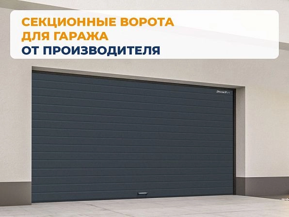 Cекционные ворота 3100х2600 мм антрацитовые DoorHan RSD02, birobidzhan.doorhan.ru