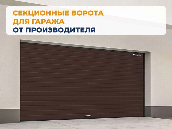 Cекционные ворота 3100х2600 мм коричнево-красные DoorHan RSD02, birobidzhan.doorhan.ru